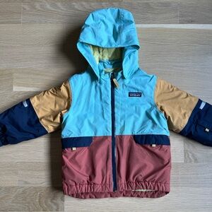 Kids/Toddler Patagonia Aqua Blue Jacket with Yellow Accents , SZ 3T